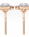 Cercei Stud Radiant Eiffel cu Moissanite de 0.95 ct din 18K Aur Roz - Castelo.ro