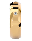 Verighetă cu Bandă De Diamante Create în Laborator de 0.18 ct din 18k Aur Galben - Castelo.ro