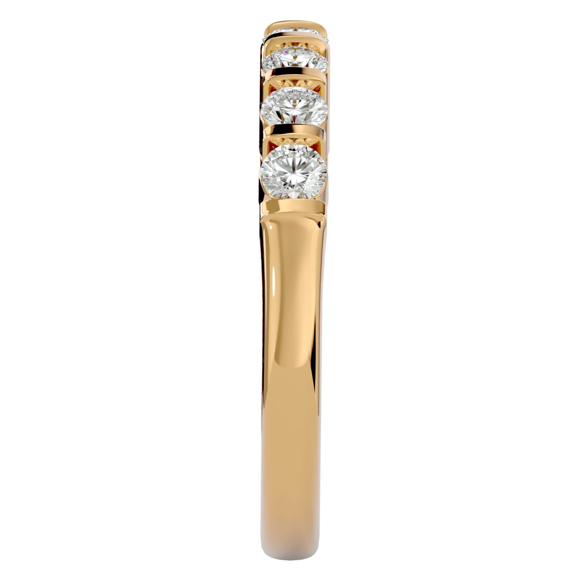 Inel din Aur 14k Cu 7 Diamante Create în Laborator de 0.52 ct din 14k Aur Galben - Castelo.ro