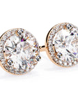 Cercei Stud Halo Dreams din Aur 14k cu Moissanite de 1.95 ct