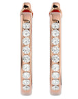 Cercei Hoop Nobili cu Diamante Naturale de 0.46 ct din 18k Aur Roz - Castelo.ro