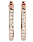Cercei Hoop Nobili cu Diamante Naturale de 0.46 ct din 18k Aur Roz - Castelo.ro