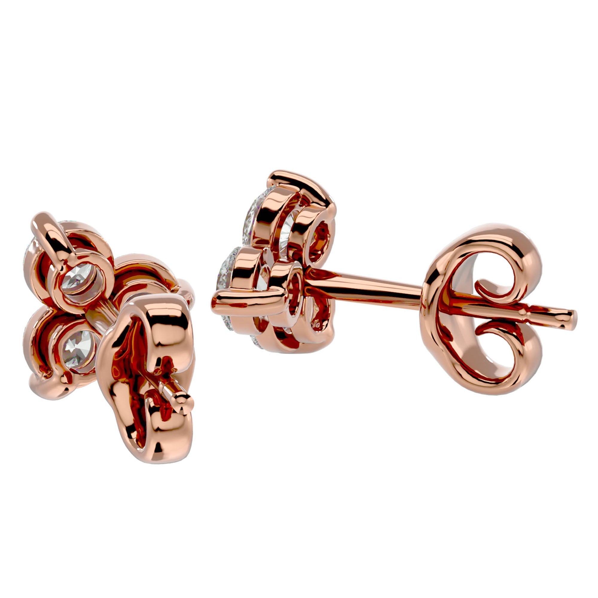 Cercei Stud Martini din Aur 14k Diamante Create în Laborator de 0.44 ct din 14k Aur Roz - Castelo.ro