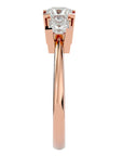 Inel de Logodnă Cu Trei Moissanite Tăietură Prințesă de 1.32 ct din 18k Aur Roz - Castelo.ro