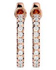 Cercei Hoop Cu Diamante Naturale de 0.70 ct din 18k Aur Roz - Castelo.ro