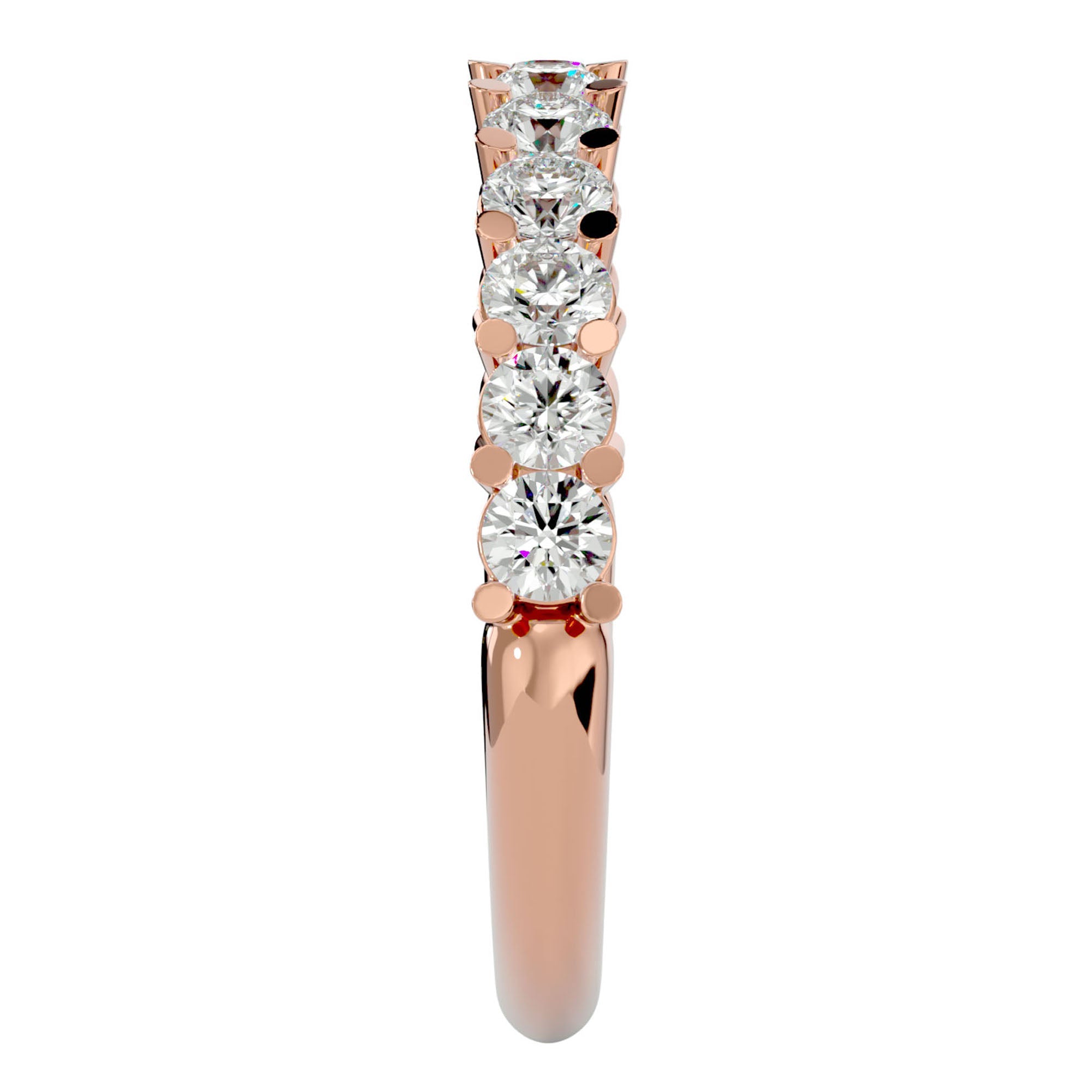 Inel Cu 11 Moissanite Montate In Prong 1.11 ct din 18k Aur Roz - Castelo.ro