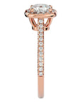 Inel de Logodnă Halo Pavé din Aur 14k cu Moissanite de 1.79 ct din 14k Aur Roz - Castelo.ro