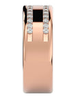 Verighetă Solène Cu Două Rânduri De Diamante Create în Laborator de 0.46 ct din 18k Aur Roz - Castelo.ro