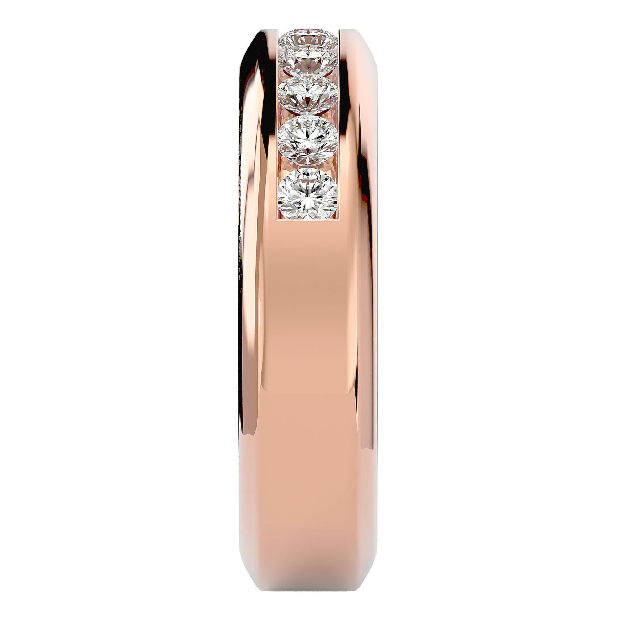 Verighetă Chloé cu Bandă De Moissanite de 0.74 CT din 18k Aur Roz - Castelo.ro