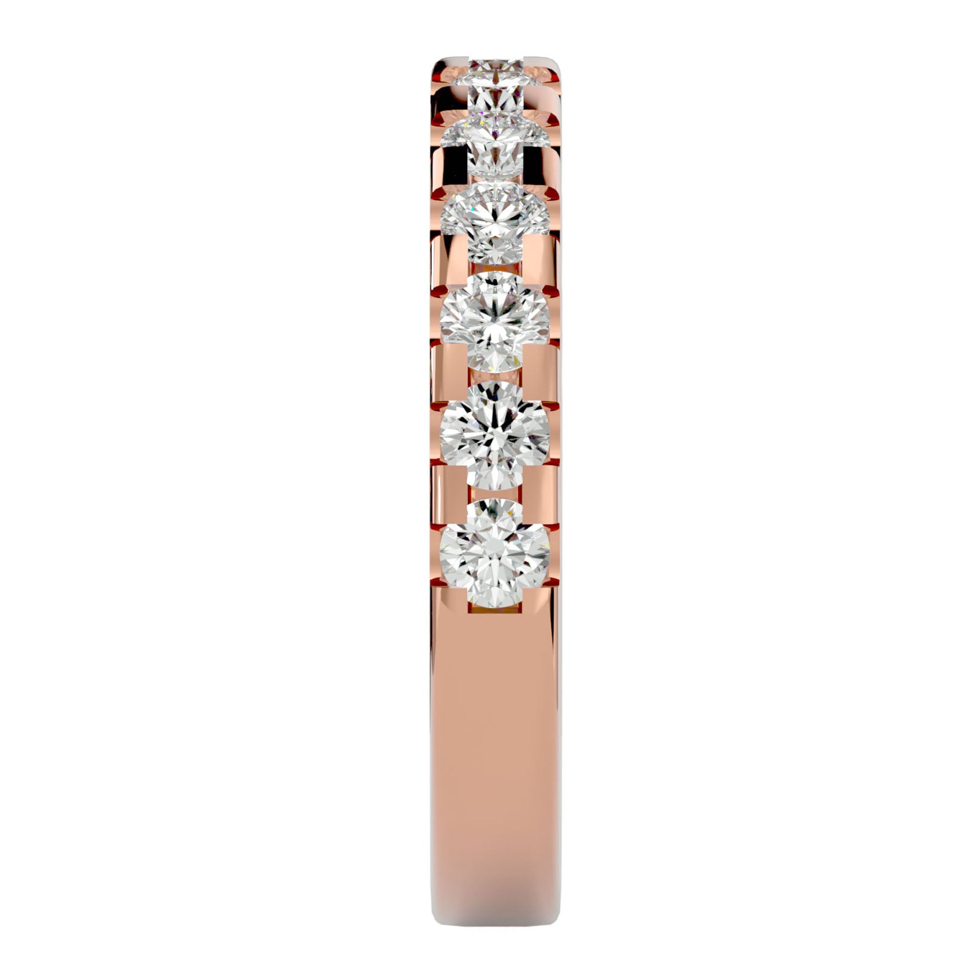 Inel Eternity Cu Moissanite De 0.99 ct din 18k Aur Roz - Castelo.ro