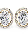 Cercei Stud Oval Star din Aur 14k cu Diamante Create în Laborator de 0.97 ct din 14K Aur Galben - Castelo.ro