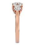 Inel de Logodnă Renée din Aur 14k cu Trei Diamante Naturale de 1.95 ct din 14k Aur Roz - Castelo.ro