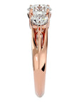 Inel de Logodnă din Aur 14k cu Trei Diamante Create în Laborator de 2.22 ct din 14k Aur Roz - Castelo.ro