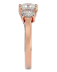 Inel de Logodnă Contessina cu Trei Diamante Naturale de 2.47 ct din 18k Aur Roz - Castelo.ro