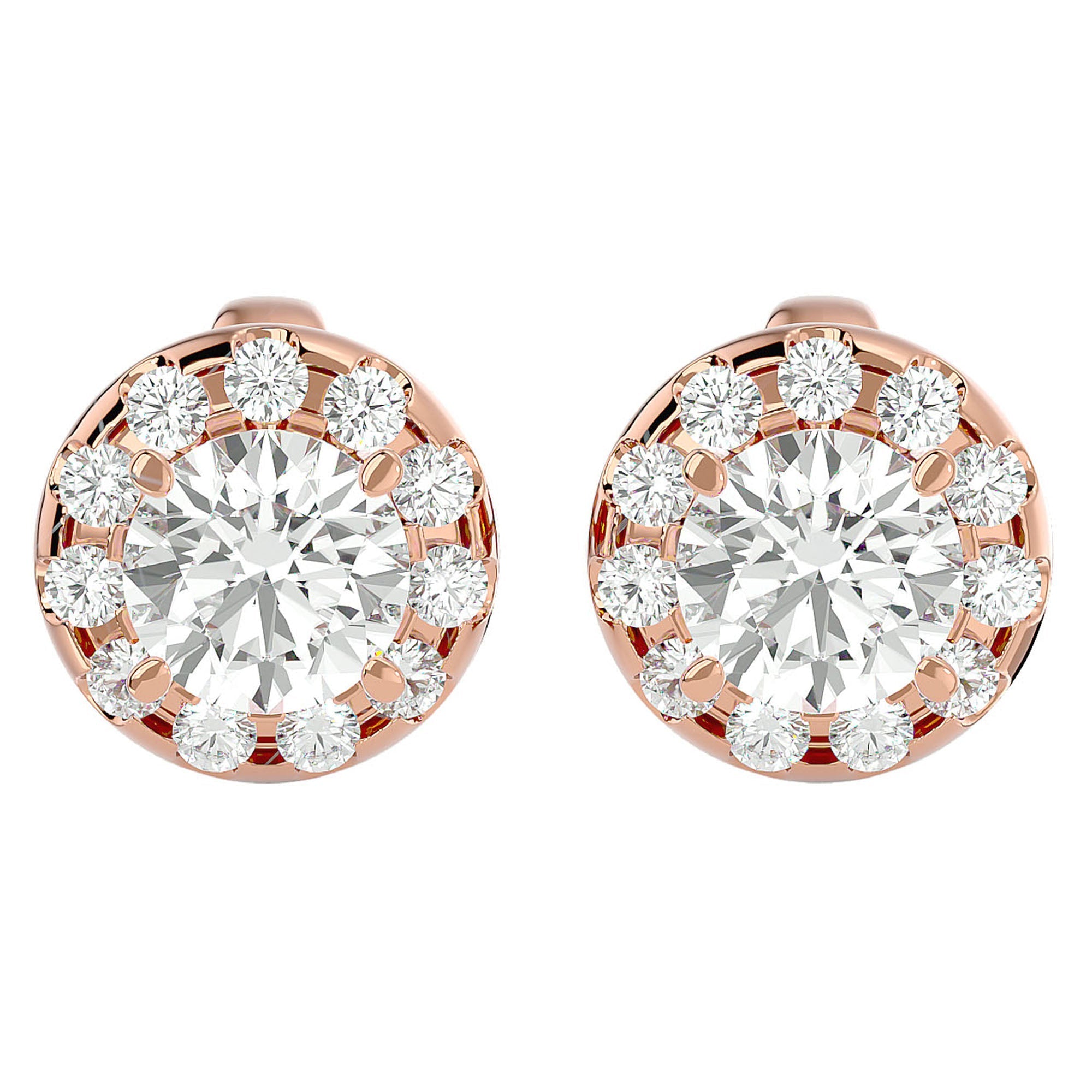 Cercei Cu Diamante Create în Laborator Stud de 1.06 ct din 18k Aur Roz - Castelo.ro