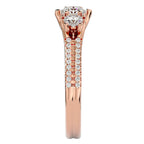 Inel de Logodnă Solitaire Pavè cu Diamante Create în Laborator de 0.90 ct din 18k Aur Roz - Castelo.ro