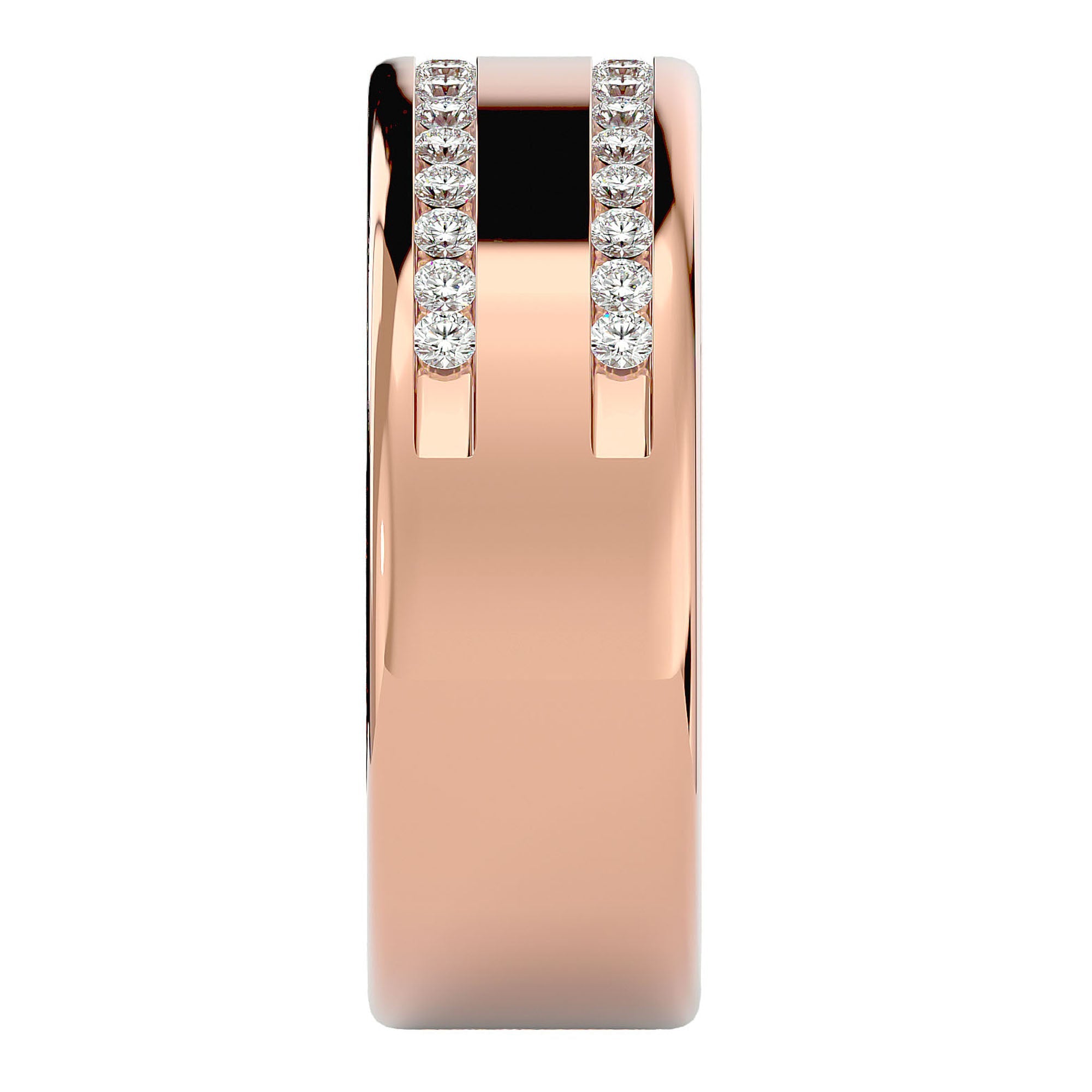 Verighetă Solène Cu Două Rânduri De Diamante Naturale de 0.46 ct din 18k Aur Roz - Castelo.ro