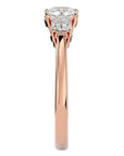 Inel de Logodnă Solitaire cu Trei Diamante Naturale de 1.57 ct din 18k Aur Roz - Castelo.ro