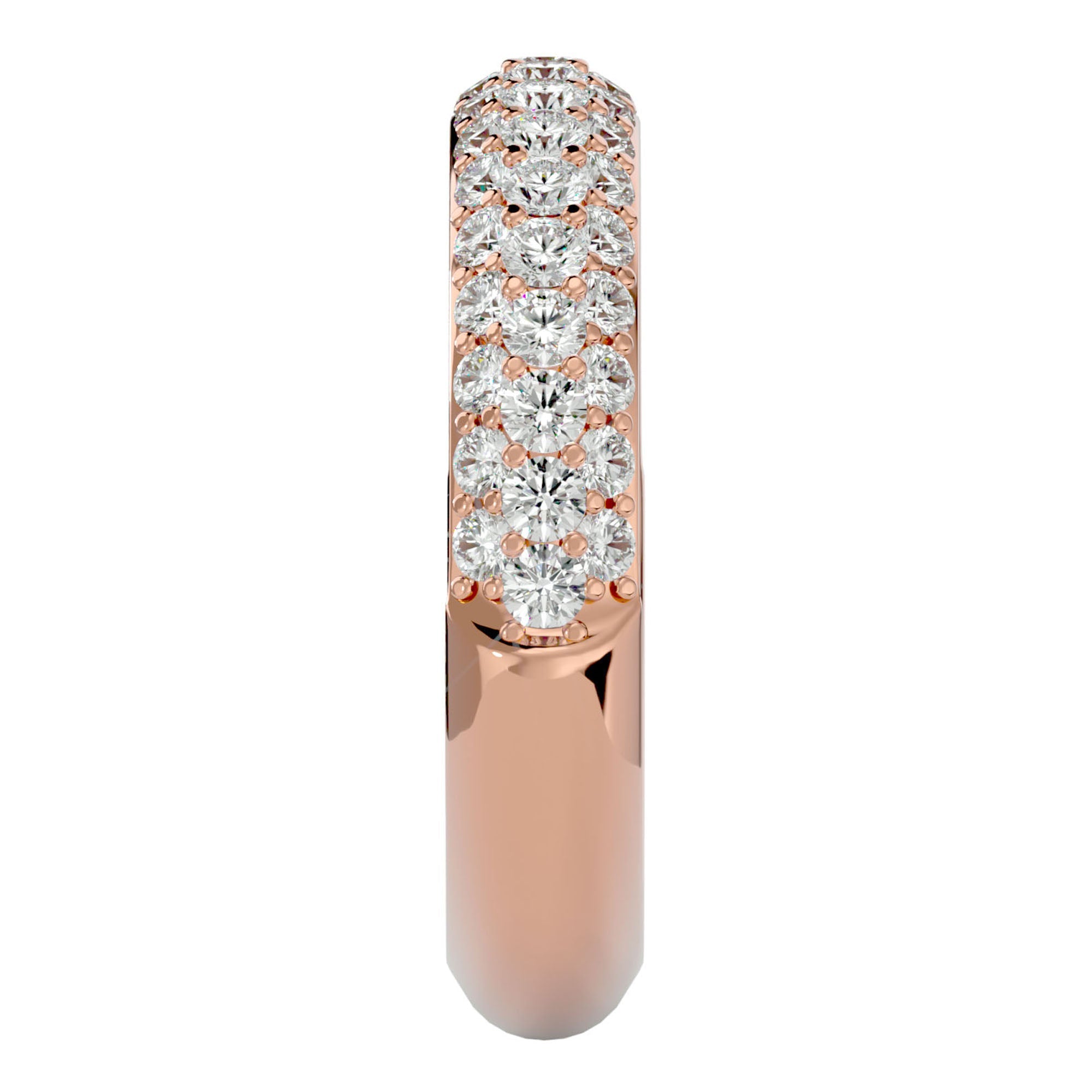 Inel Triplu Micro Pavé cu Moissanite de 0.90 ct din 18k Aur Roz - Castelo.ro