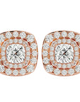 Cercei Stud Cu Diamante Naturale de 2.2 ct din 18k Aur Roz - Castelo.ro