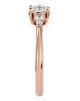 Inel de Logodnă din Aur 14k cu Trei Diamante Naturale de 0.93 ct din 14k Aur Roz - Castelo.ro