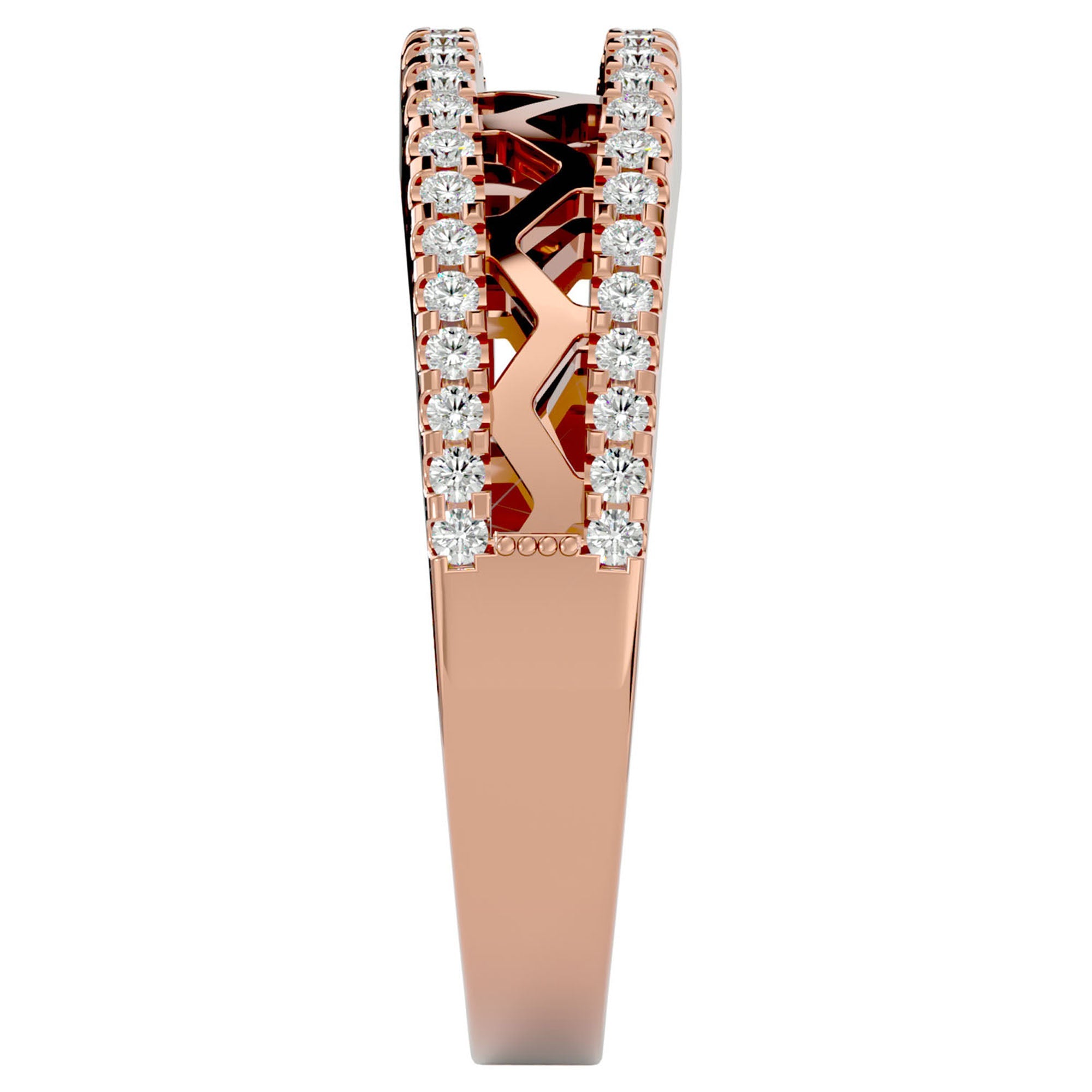 Inel Diademă cu Diamante Naturale în Montură Clasică de 0.30 ct din 18k Aur Roz - Castelo.ro