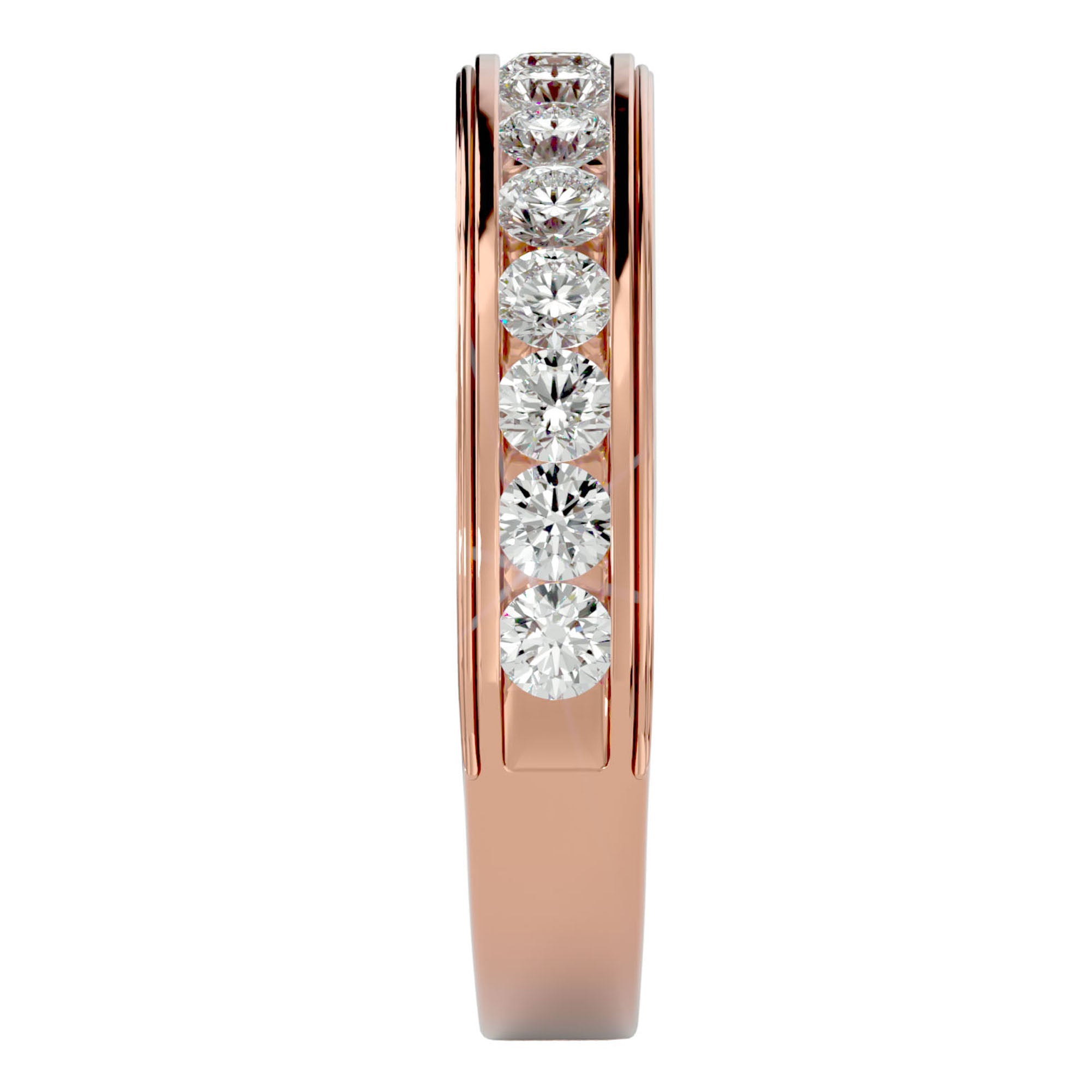 Verighetă cu Moissanite Eternity de 0.92 ct din 18k Aur Roz - Castelo.ro