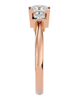 Inel de Logodnă Cu Trei Diamante Naturale Tăietură Prințesă de 1.00 ct din 18k Aur Roz - Castelo.ro