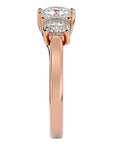 Inel de Logodnă Contessina din Aur 14k cu Trei Diamante Create în Laborator de 2.47 ct din 14k Aur Roz - Castelo.ro