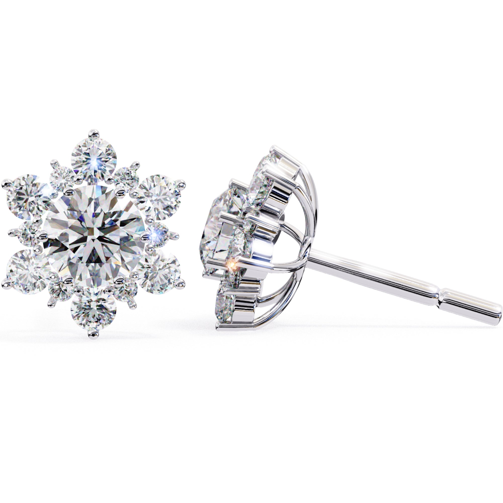 Cercei Stud Snowflake cu Diamante Create în Laborator de 0.72 ct din - Castelo.ro
