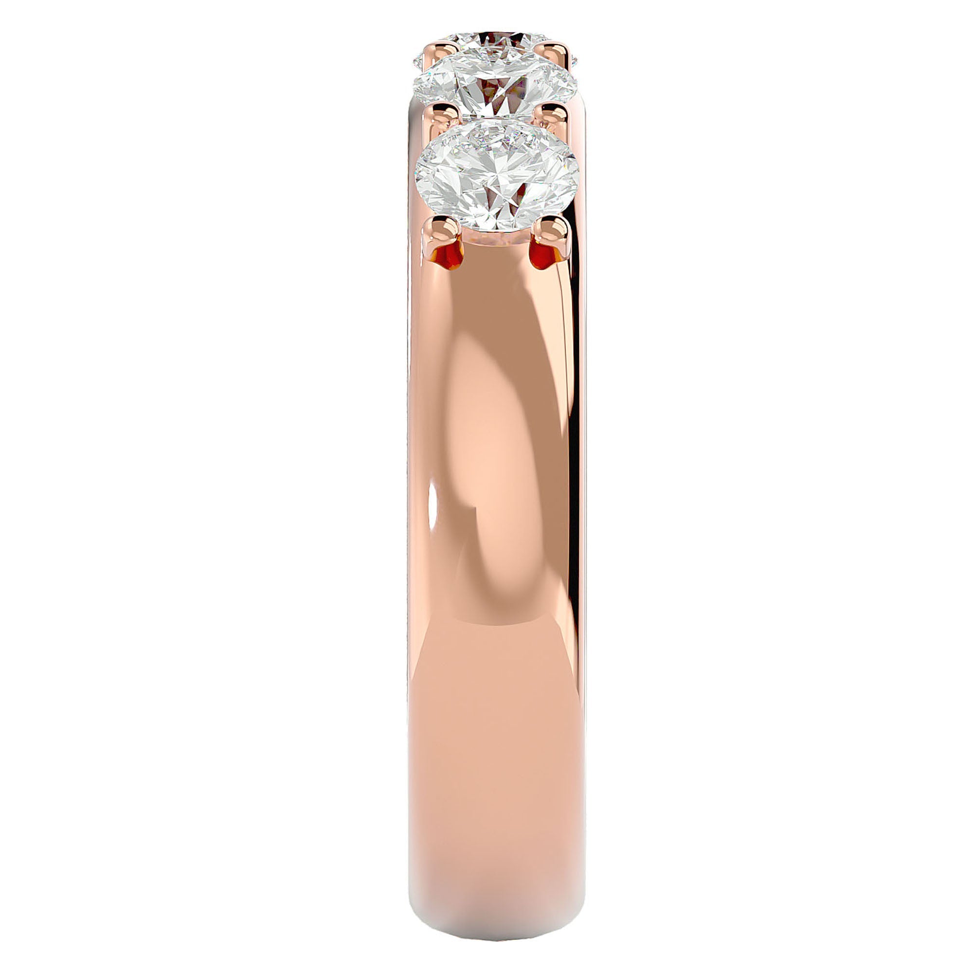 Verighetă Eternity cu 4 Diamante Naturale de 0.96 ct din 18k Aur Roz - Castelo.ro