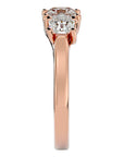 Inel de Logodnă cu Trei Moissanite de 2.20 ct din 18k Aur Roz - Castelo.ro
