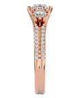 Inel de Logodnă Solitaire Pavè din Aur 14k cu Diamante Naturale de 0.90 ct din 14k Aur Roz - Castelo.ro