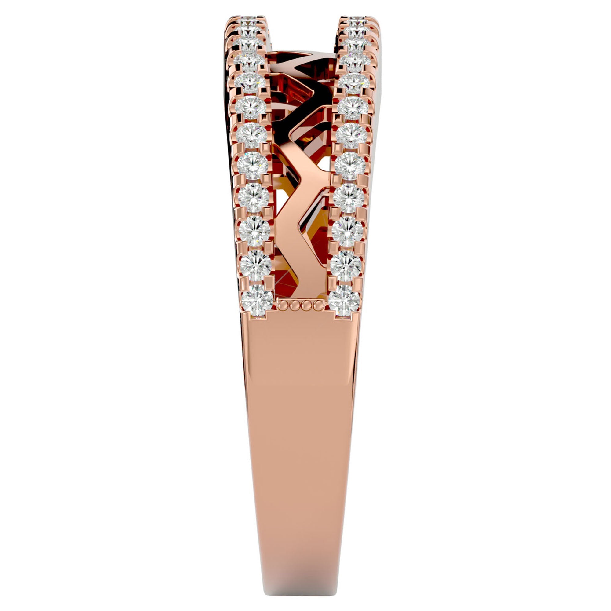 Inel Diademă din Aur 14k cu Diamante Create în Laborator în Montură Clasică de 0.30 ct din 14k Aur Roz - Castelo.ro