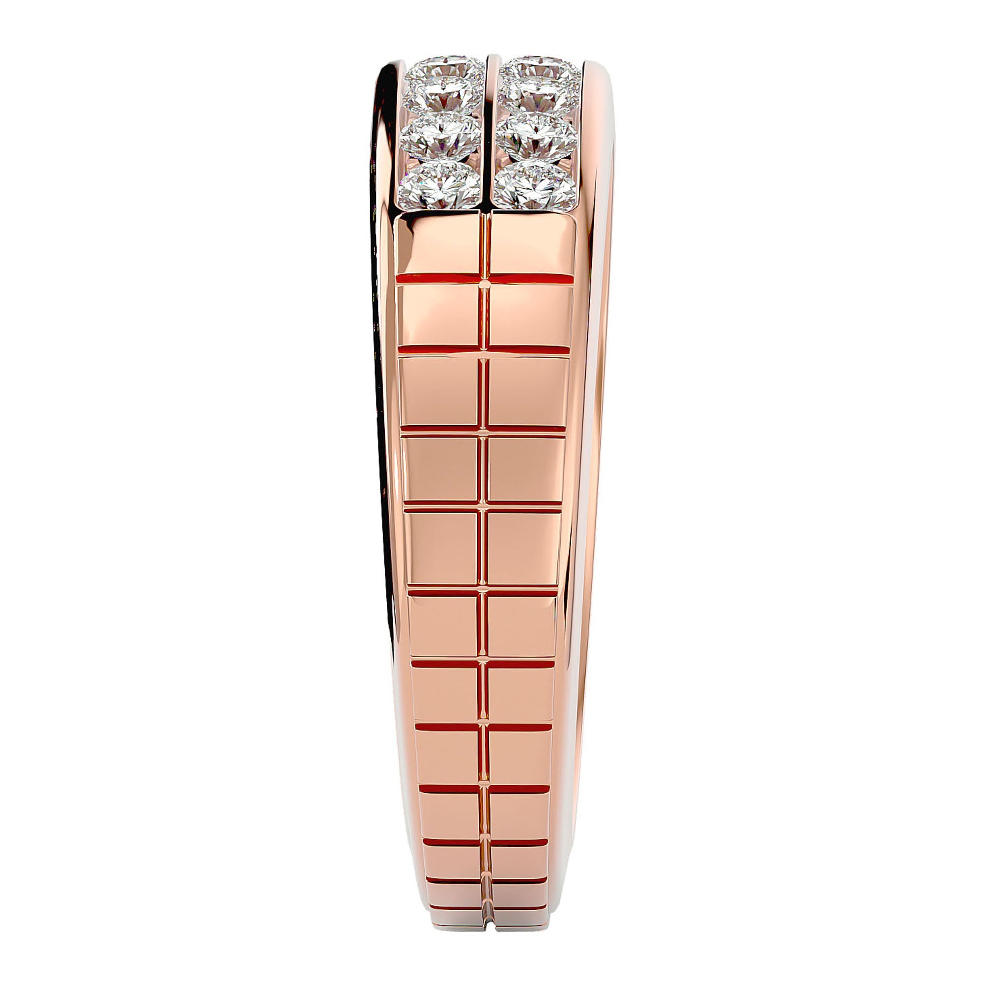 Inel Etern Dual cu Moissanite de 0.82 ct din 18k Aur Roz - Castelo.ro