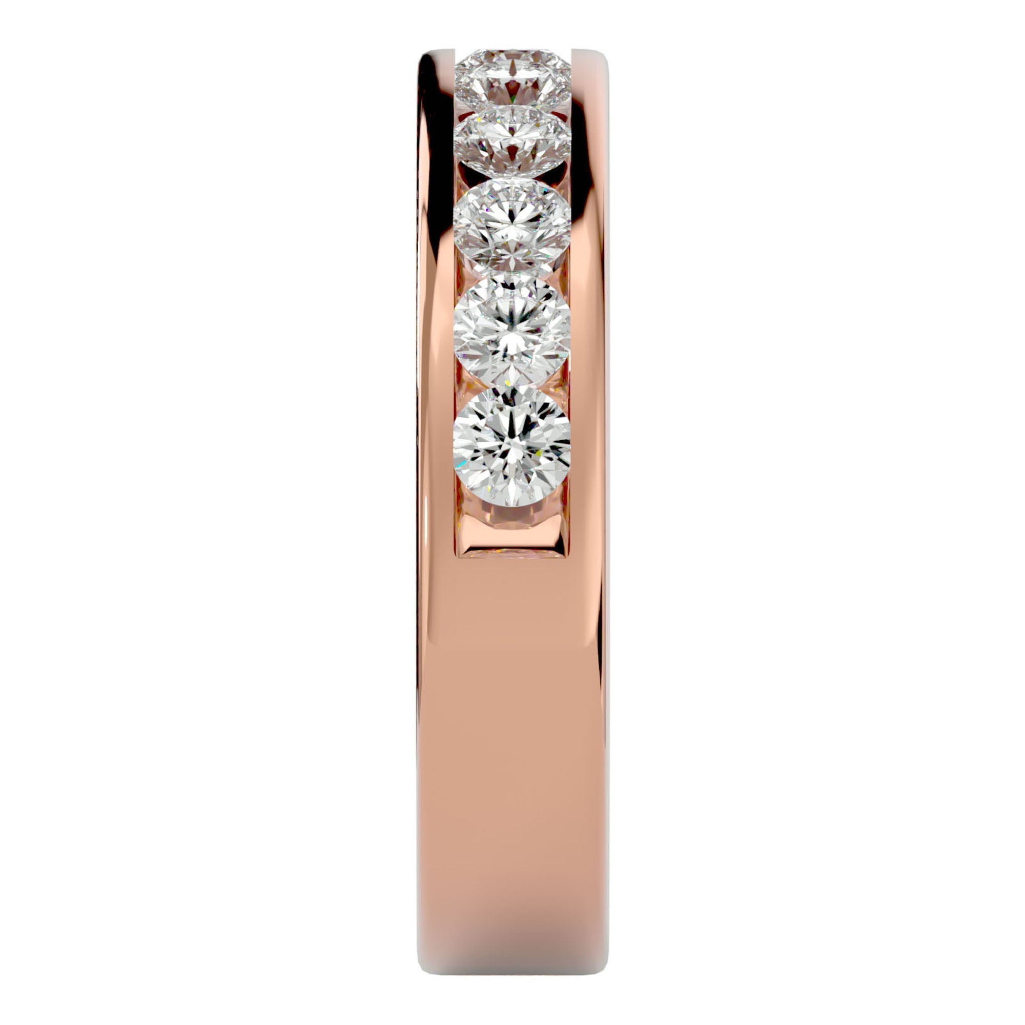 Verighetă cu Diamante Create în Laborator Eternity de 1.01 ct din 18k Aur Roz - Castelo.ro