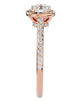 Inel de Logodnă Talisman cu Diamante Create în Laborator Halo Pavé de 0.89 ct din 18k Aur Roz - Castelo.ro