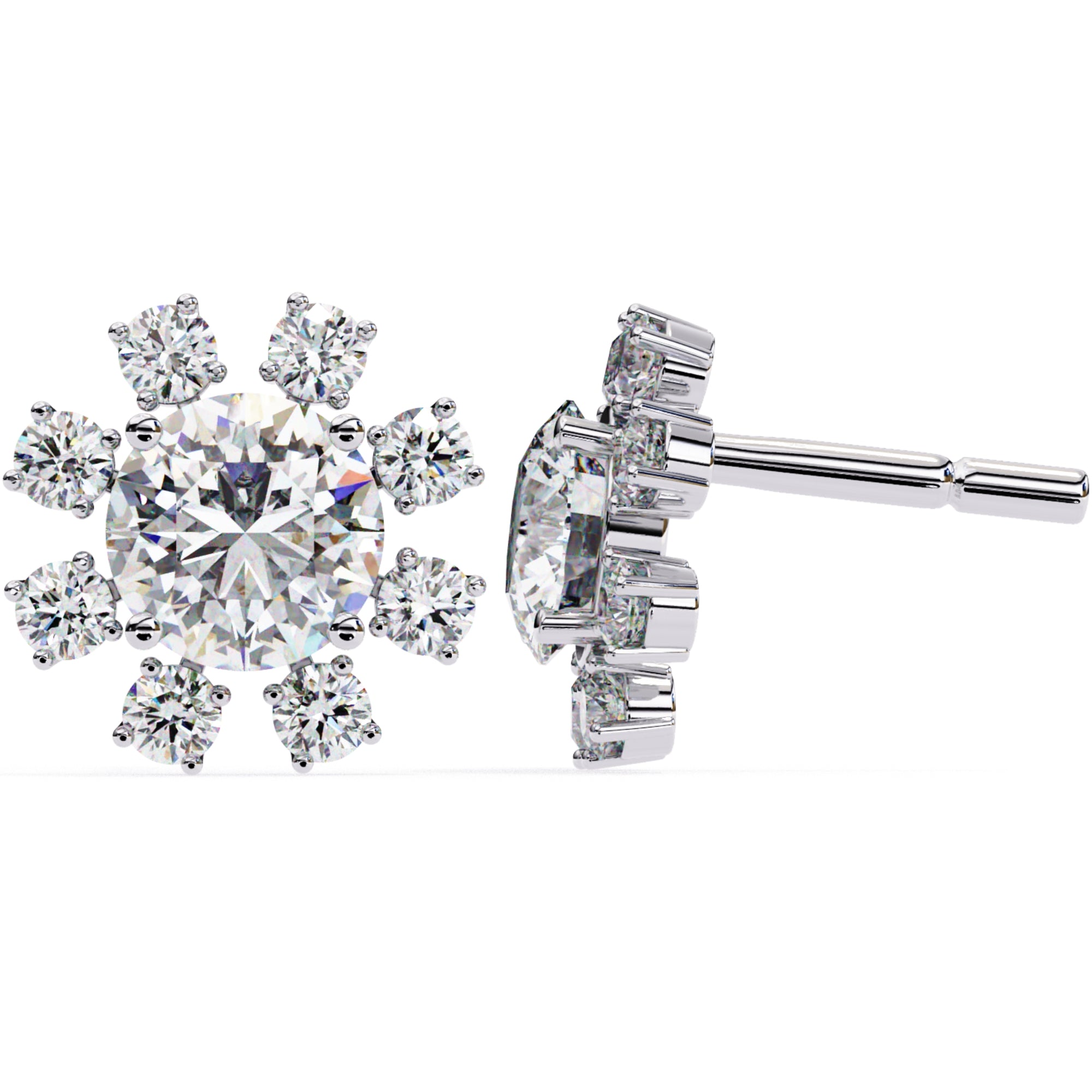 Cercei Stud Ice Queen cu Diamante Create în Laborator de 1.22 ct din - Castelo.ro