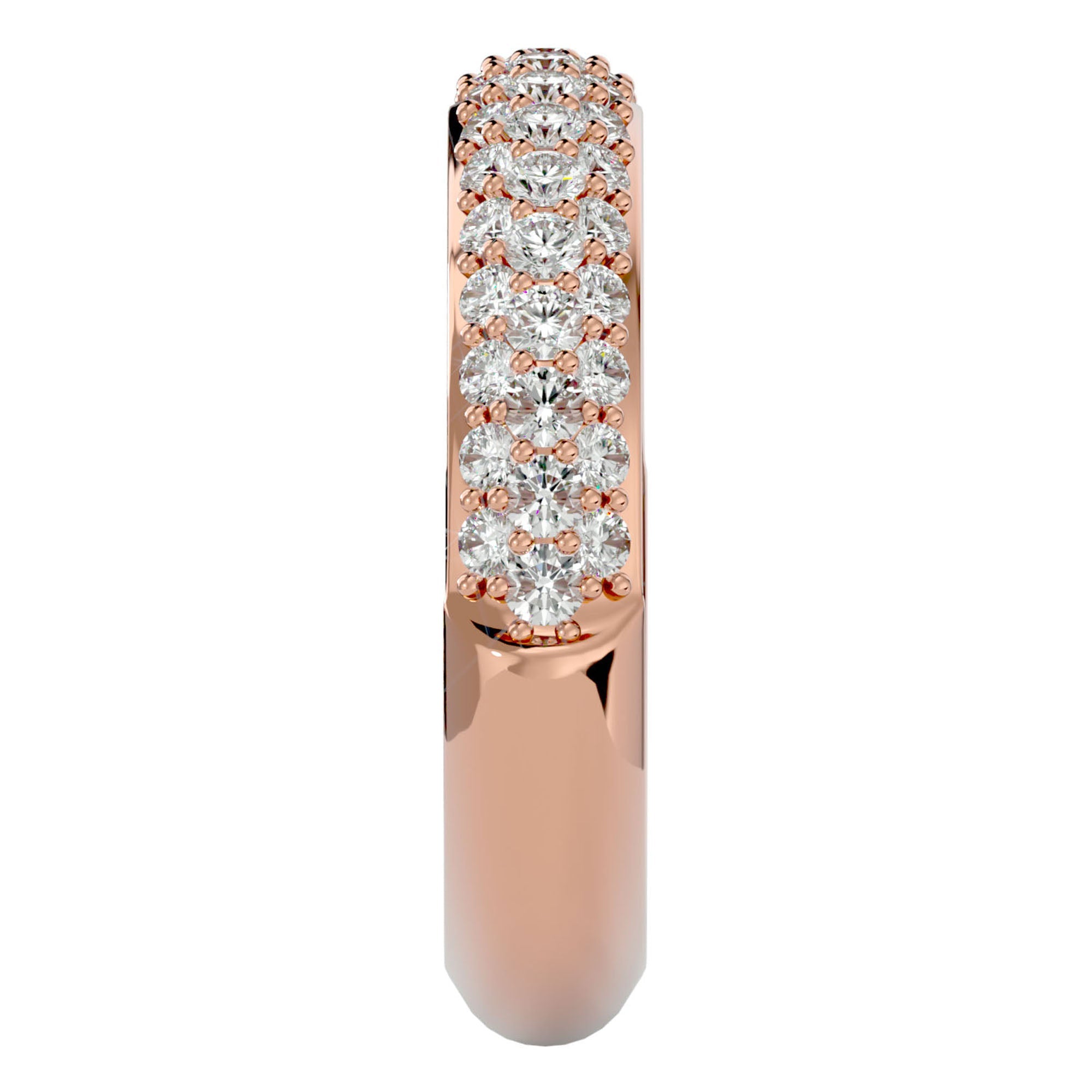 Inelul Promisiunii din Aur 14k cu Diamante Create în Laborator Pavé de 0.77 ct din 14k Aur Roz - Castelo.ro