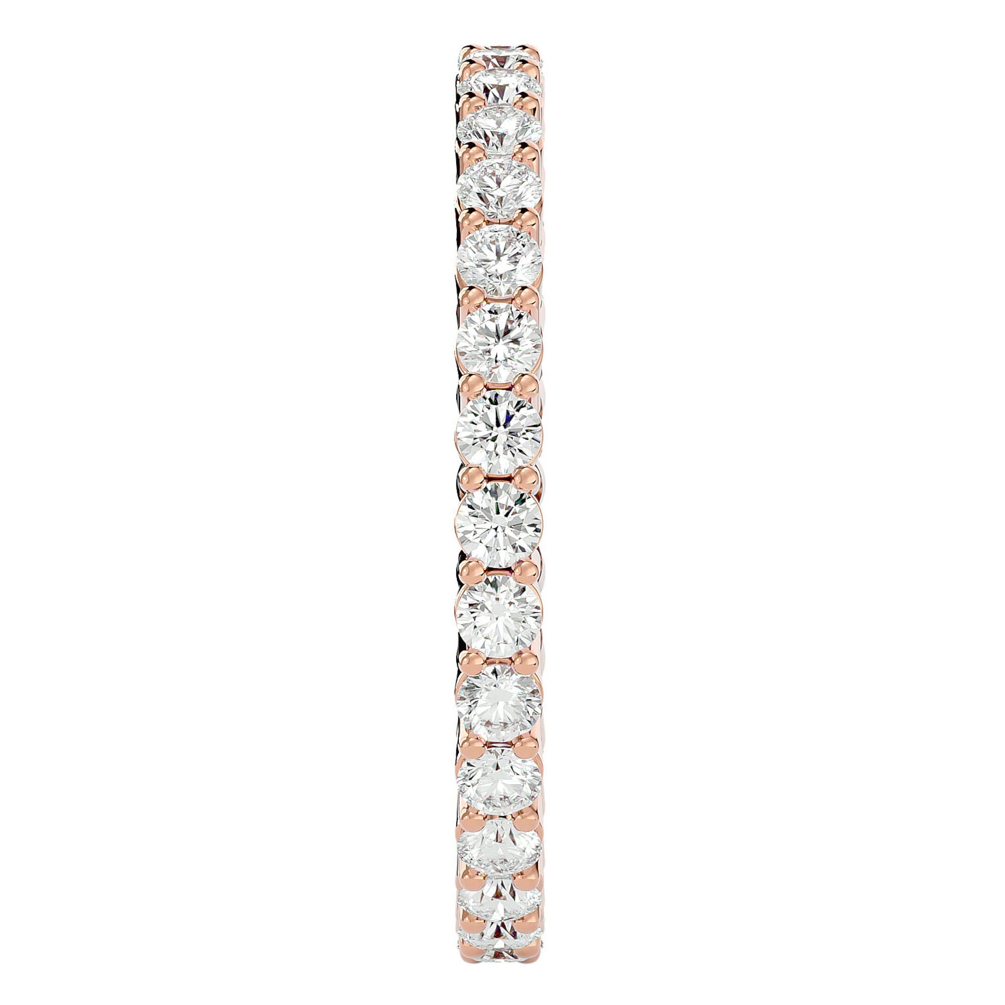 Inel Eternity din Aur 14k cu Diamante Create în Laborator de 0.90 ct din 14k Aur Roz - Castelo.ro