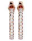 Cercei Hoop Cu Moissanite de 0.70 ct din 18k Aur Roz - Castelo.ro