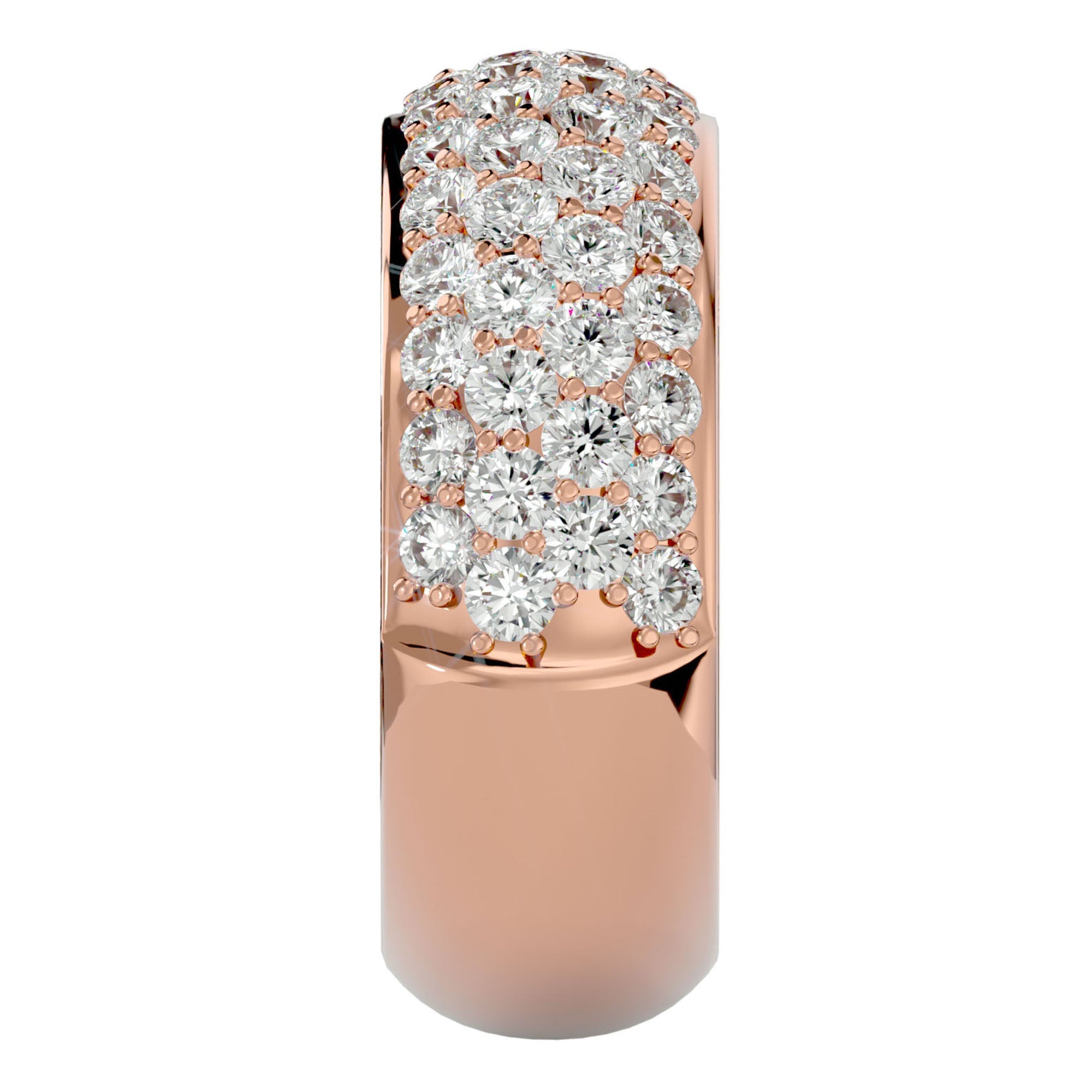 Inel Nupțial Pavé din Aur 14k cu Diamante Create în Laborator de 1.87 ct din 14k Aur Roz - Castelo.ro