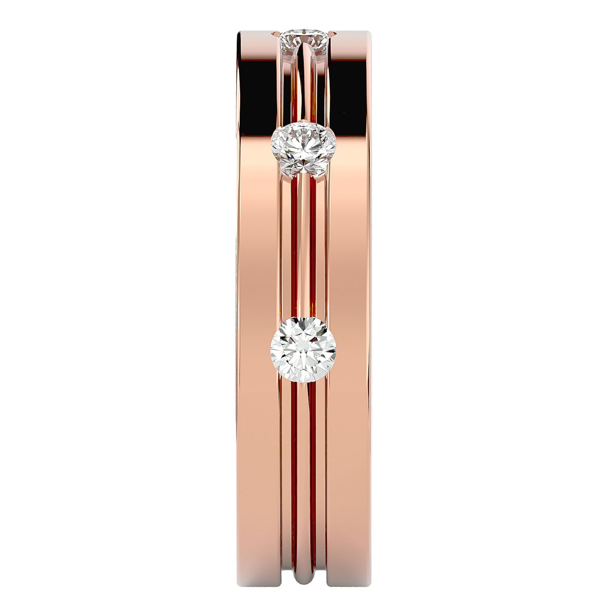 Verighetă din Aur 14k cu Bandă De Diamante Naturale de 0.56 ct din 14k Aur Roz - Castelo.ro