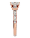 Inel de Logodnă din Aur 14k cu Trei Diamante Create în Laborator In Forma De Prințesă de 1.72 ct din 14k Aur Roz - Castelo.ro