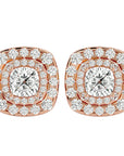 Cercei Stud Cu Moissanite de 2.2 ct din 18k Aur Roz - Castelo.ro