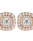 Cercei Stud Cu Diamante Create în Laborator de 2.2 ct din 18k Aur Roz - Castelo.ro