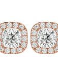 Cercei Stud Cu Moissanite de 2.06 ct din 18k Aur Roz - Castelo.ro