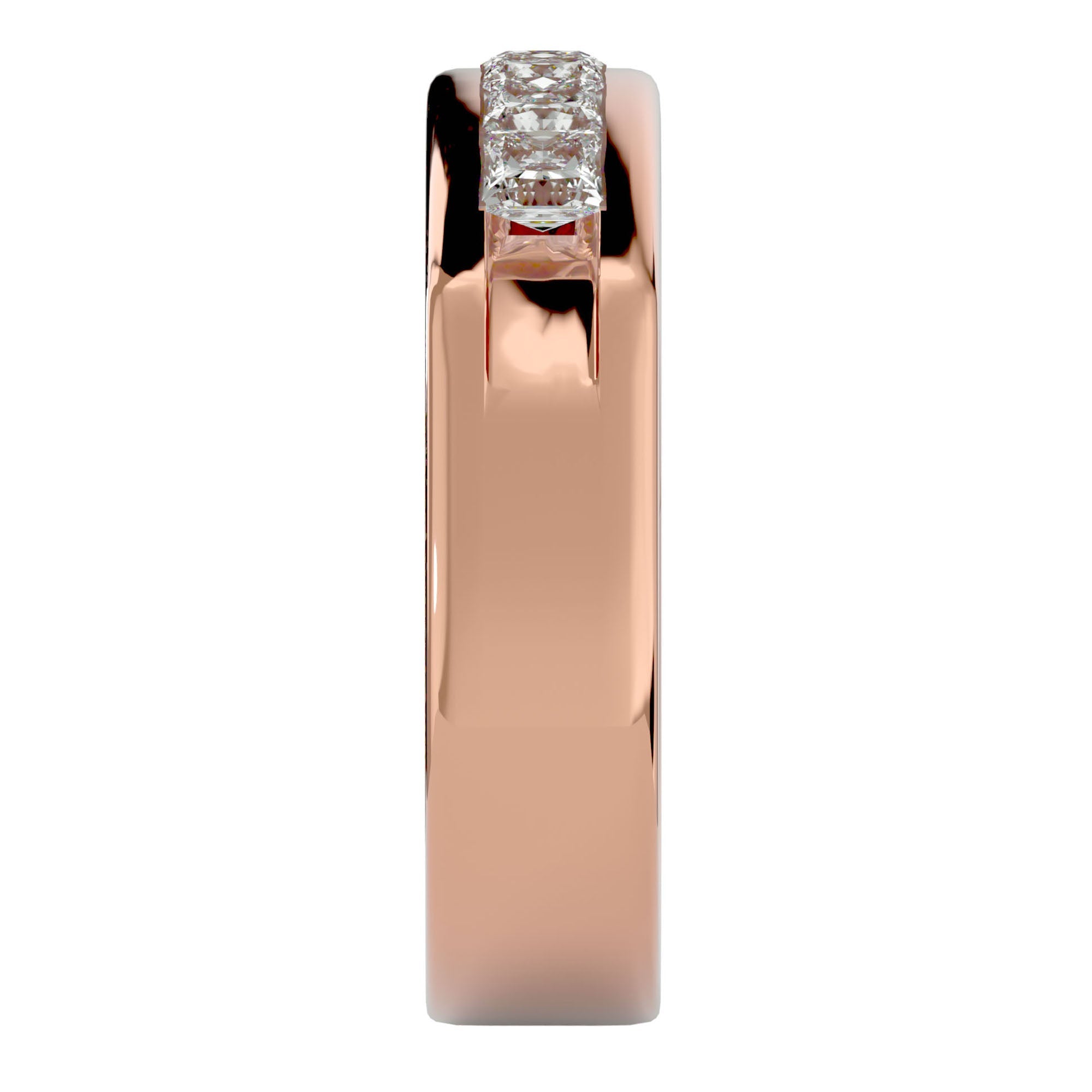 Verighetă Prestigiu din Aur 14k cu Moissanite de 1.24 ct din 14k Aur Roz - Castelo.ro