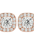 Cercei Stud Cu Diamante Naturale de 2.06 ct din 18k Aur Roz - Castelo.ro