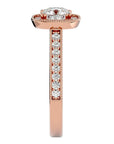 Inel de Logodnă Halo Pavé din Aur 14k cu Diamante Create în Laborator de 1.92 ct din 18k Aur Roz - Castelo.ro